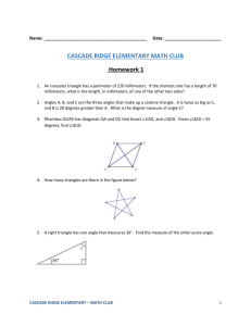 Angles & Triangles - Cascade Ridge Math Club