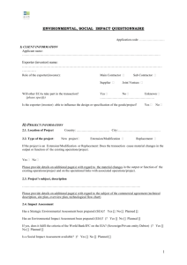 Environmental and Social Questionnaire - Magyar Export