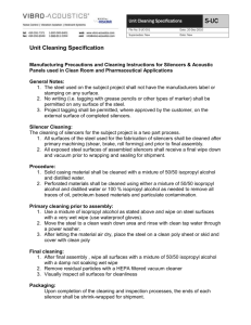 Unit Cleaning Specifications