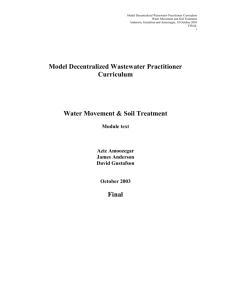 Model Decentralized Wastewater Practitioner Curriculum