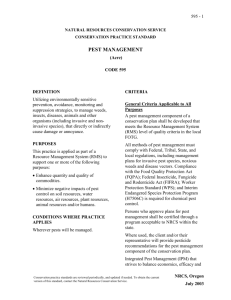 Oregon NRCS Pest Management Conservation Practice Standard