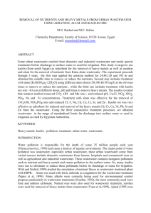 REMOVAL OF NUTRIENTS AND HEAVY METALS