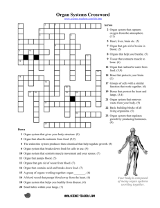 Organ System Crossword - Science Teacher Resources
