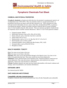 Pyrophoric Chemicals Fact Sheet - the Department of Environmental