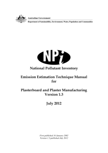 National Pollutant Inventory (NPI) Emission Estimation Technique