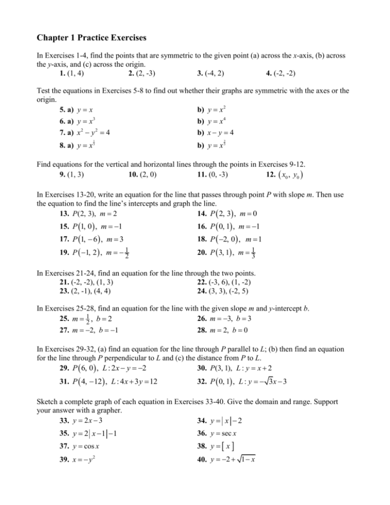 Chapter 1 Practice Exercises