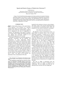 Speed and Kinetic Energy of Relativistic Electrons*†