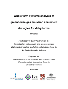 Whole farm systems analysis of greenhouse gas emission