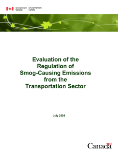 Evaluation of the Smog-Causing Emission Regulations in the