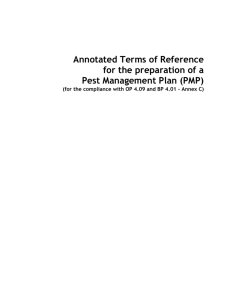 Pest Management Plan (PMP)