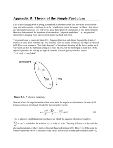 Appendix D: Theory of the Simple Pendulum