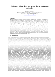 Influence dispersion and cross flux in continuous mechanics