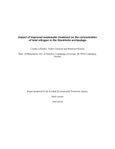 Effects of waste water nitrogen removal in the Stockholm`s archipelago