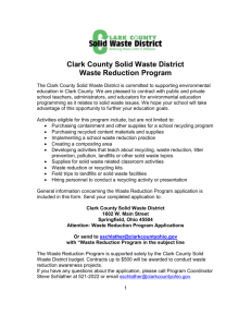 Waste Reduction Program - Clark County, Ohio, Solid Waste District