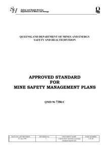 safety management plans - Mine Accidents and Disasters