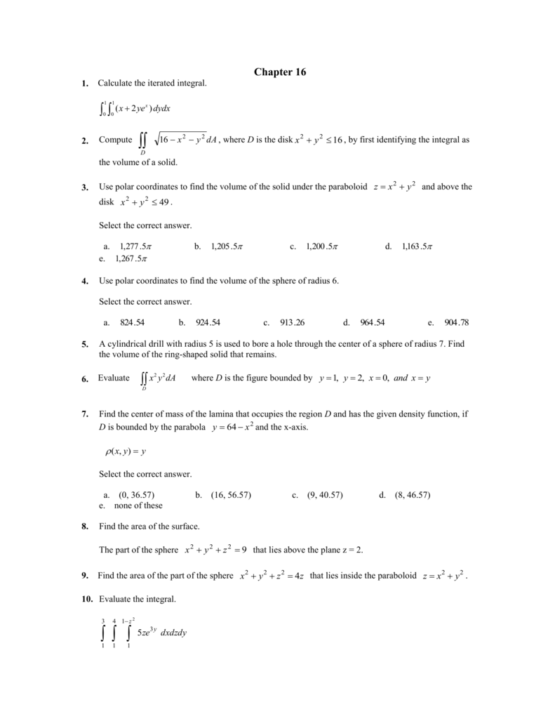 Chapter 16 Answer