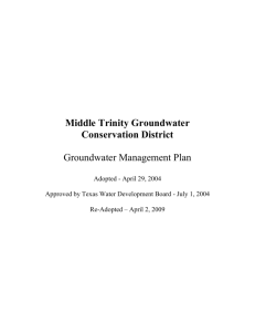 II. Purpose of Management Plan - Middle Trinity Groundwater