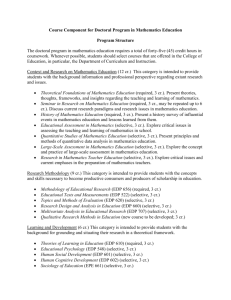 Course Component for Doctoral Program in Mathematics Education