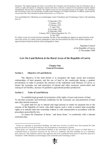 Law on Land Reform in the Rural Areas of the Republic of Latvia