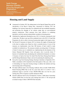Housing and Land Supply Announced in October 2012 the