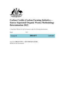 Carbon Credits (Carbon Farming Initiative—Source Separated