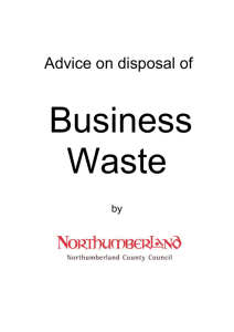 Advice on the disposal of Business Waste