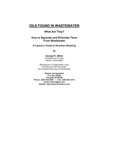 OILS FOUND IN WASTEWATER