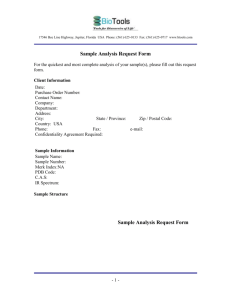 Sample Analysis Request Form