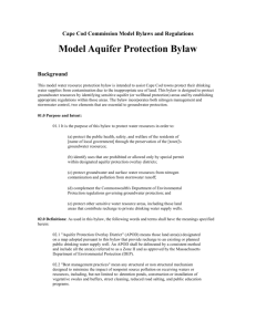 Aquifer Protection Overlay District - Model Bylaw