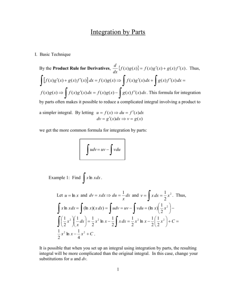 Integration By Parts