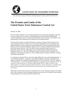 The Promise and Failures of the Toxic Substances Control Act (TSCA)