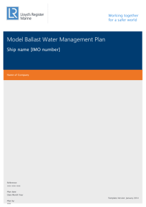 Ballast Water Management Plan