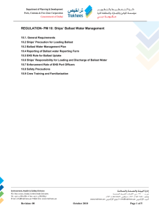 Regulation PM-10.0 Ships Ballast Water Management