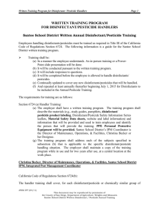 SSD Written Annual Disinfectant - Pesticide Training 2015-2016