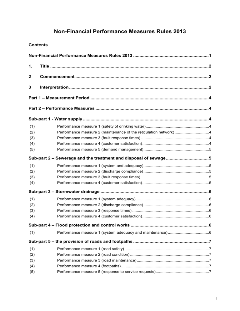 Non Financial Performance Measures Rules 2013