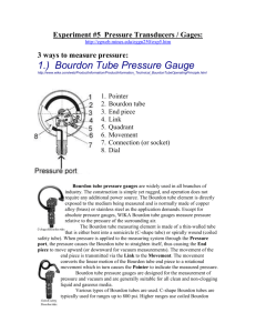 Experiment #5 Pressure Transducer: