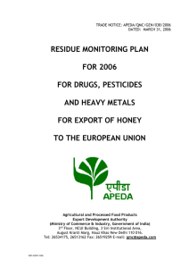 residue monitoring plan for 2006 for drugs, pesticides and heavy