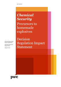 Chemical Security Precursors to homemade explosives Regulation