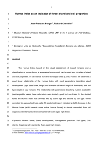 Humus Index as an indicator of forest stand and soil properties