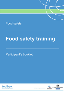 Food safety training participant`s booklet