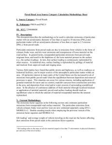 Paved Road Area Source Category Calculation Methodology Sheet