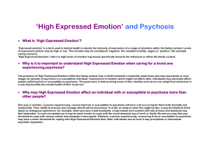 High Expressed Emotion - Oxford Health NHS Foundation Trust