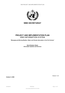 WIS Project and Implementation Plan