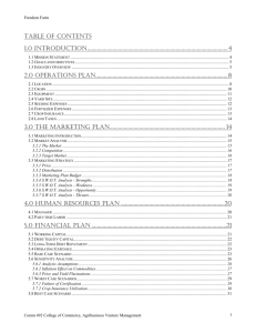 Organic Farm Business Plan - Edwards School of Business