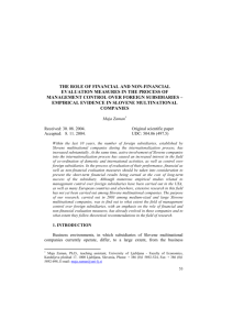 the role of financial and non-financial evaluation measures in the