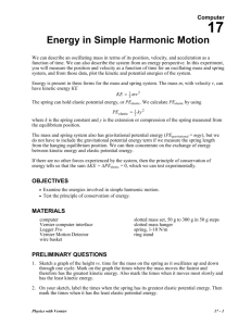 Lab 17 - Energy in Simple Harmonic Motion