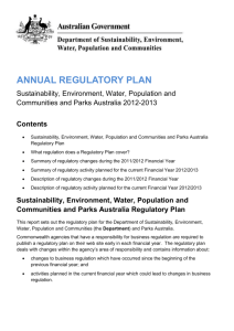 Annual Regulatory Plan - Sustainability, Environment, Water