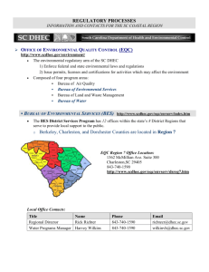 REGULATORY PROCESSES - South Carolina Sea Grant Consortium