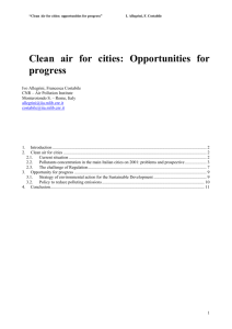 Clean air for cities: Opportunities for progress