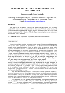 PREDICTING DAILY MAXIMUM OZONE CONCENTRATION